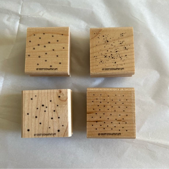 VTG 90s Stampin Up! Itty Bitty Backgrounds Dots Rubber Stamp Set - Picture 4 of 5